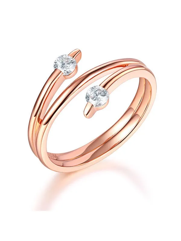 14K Rose Gold Wedding Band Stylish Ring 0.2 Ct Diamond