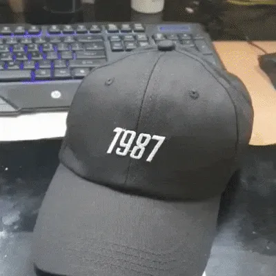 1987 Embroidery Graphic Baseball Caps Kpop Style Unisex Cotton Hats Mens Womens Black Navyblue Beige Stylish Casual