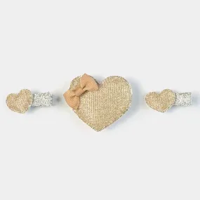 3PC Pack Stylish Heart Hair Pins For Girls