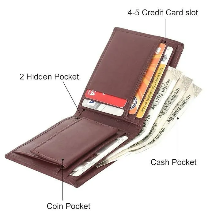 A men's Stylish leather wallet ( Brown)