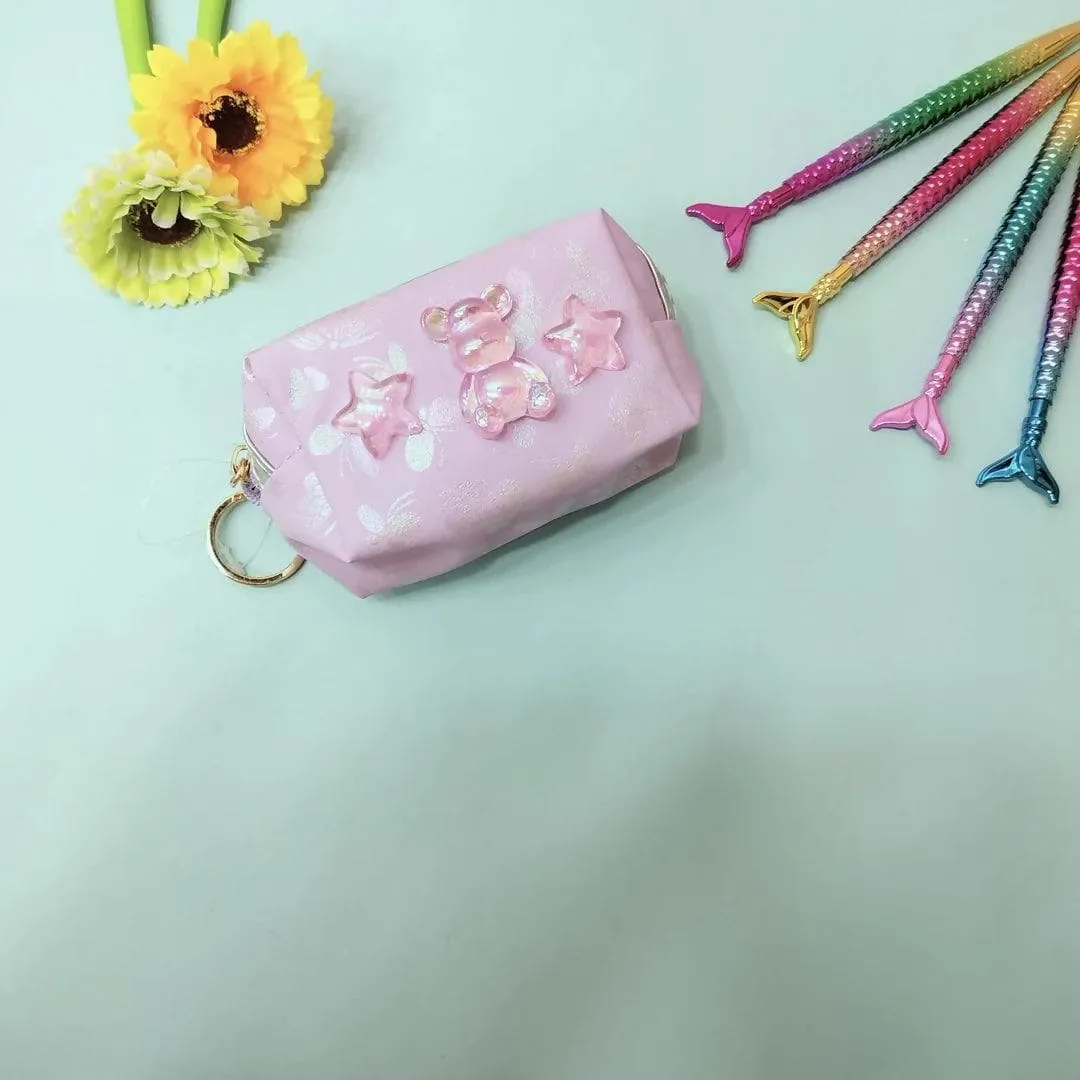 A stylish 2in1 keychain and Coin pouch (pink)