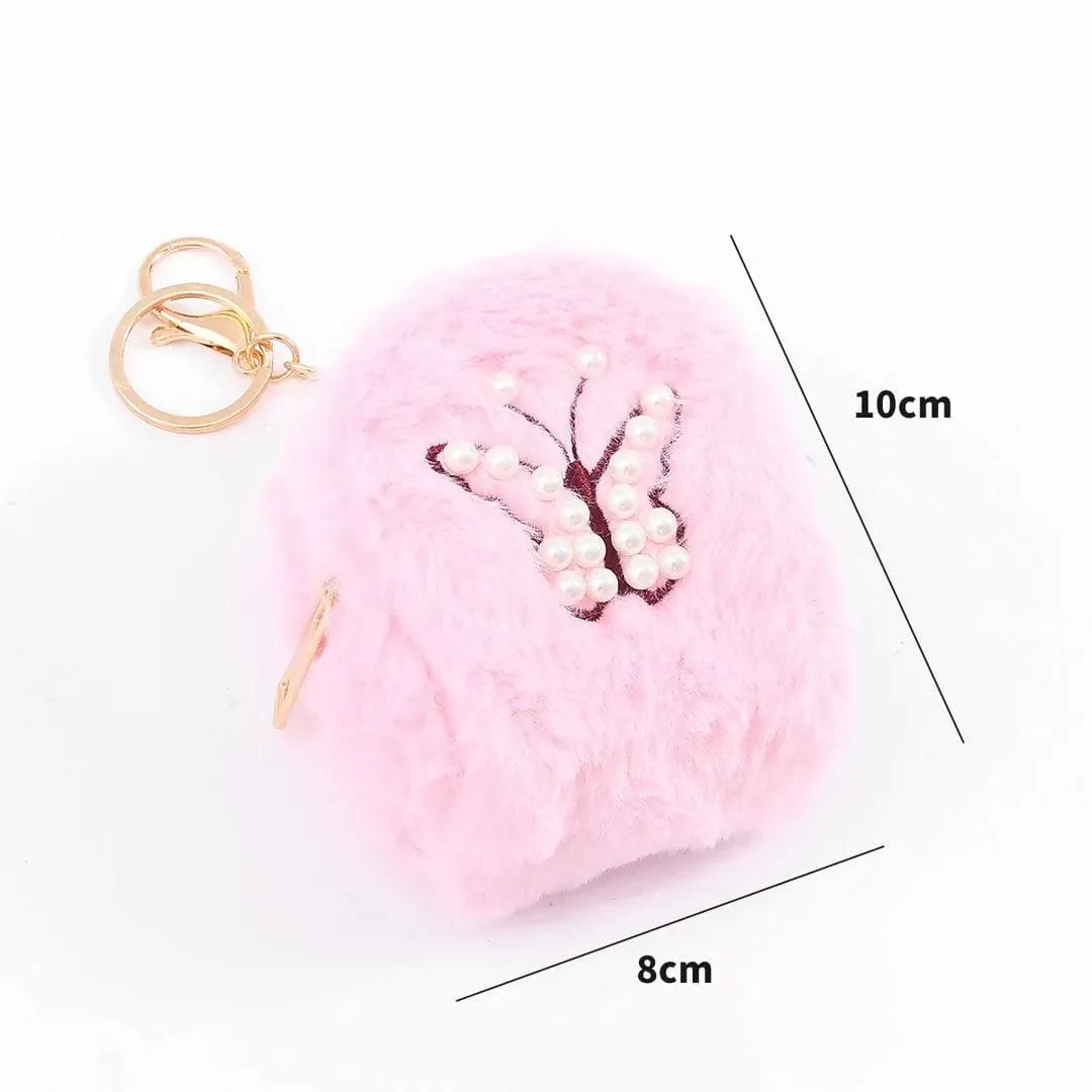 A Stylish 2in1 keychain and pouch (pink butterfly) .