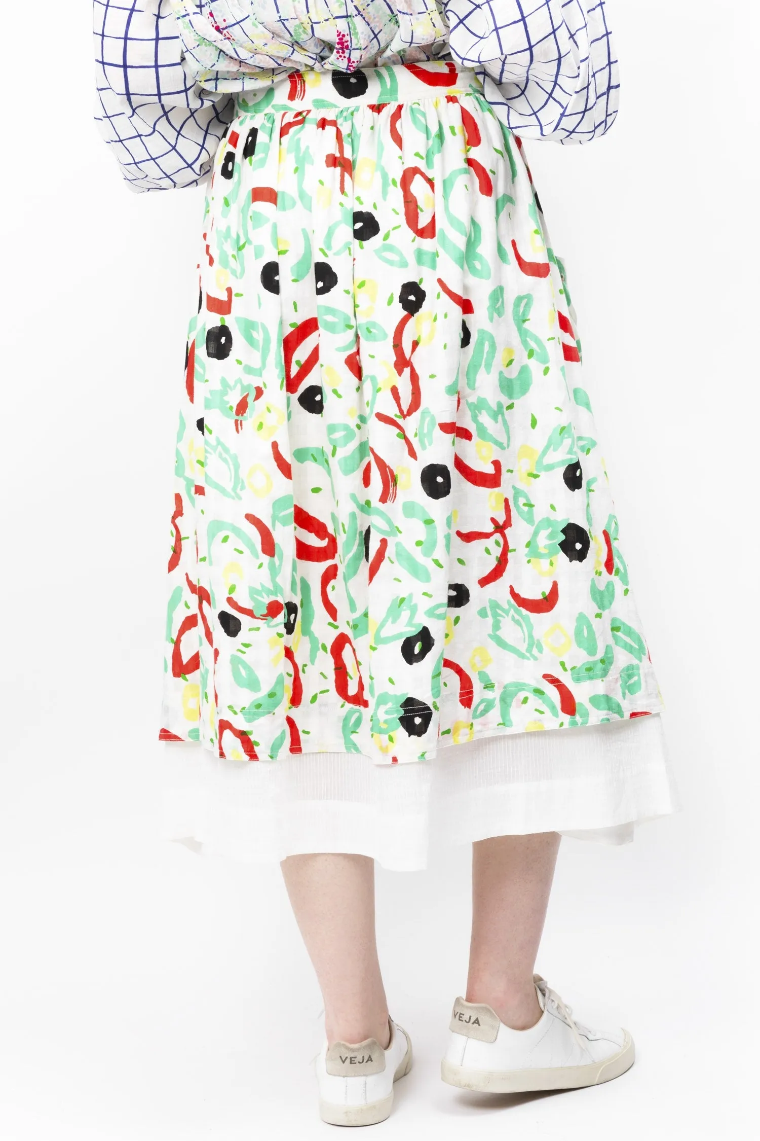 Abstract Printed Cotton Skirt