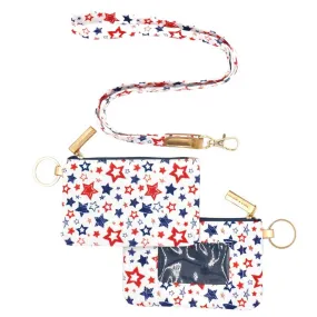 American USA Star Patterned Id Wallet Detachable