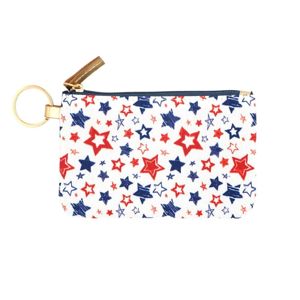 American USA Star Patterned Id Wallet Detachable