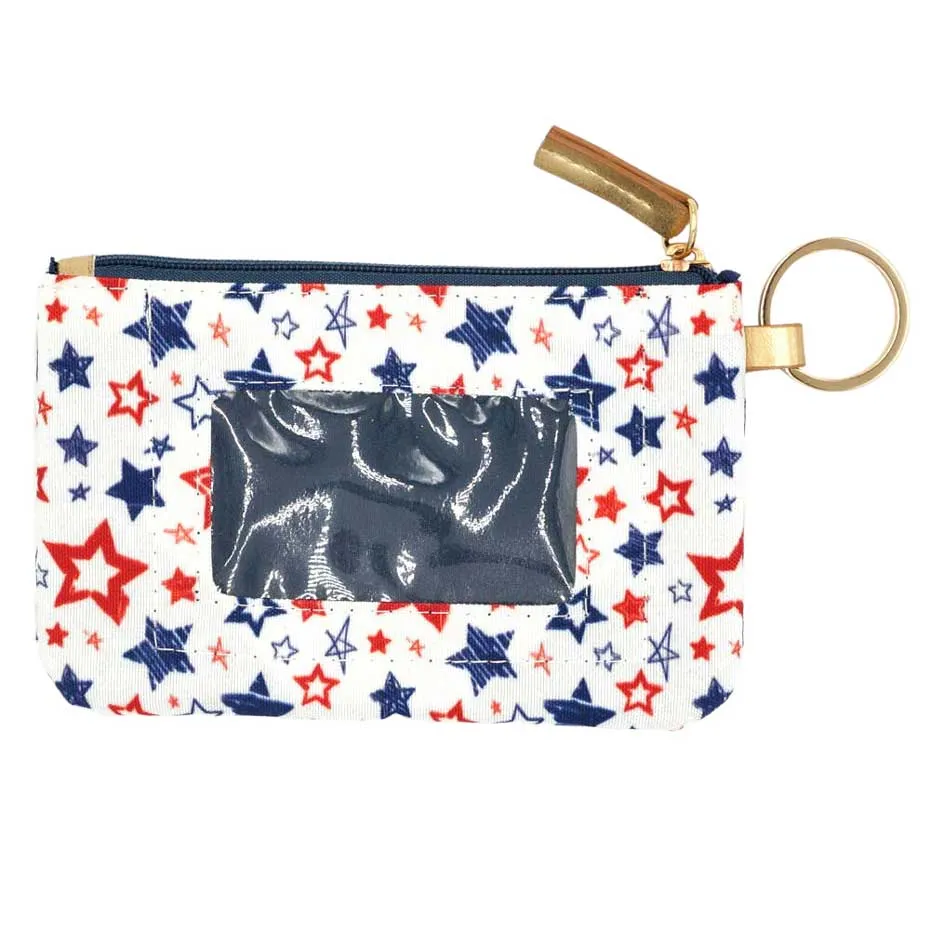 American USA Star Patterned Id Wallet Detachable