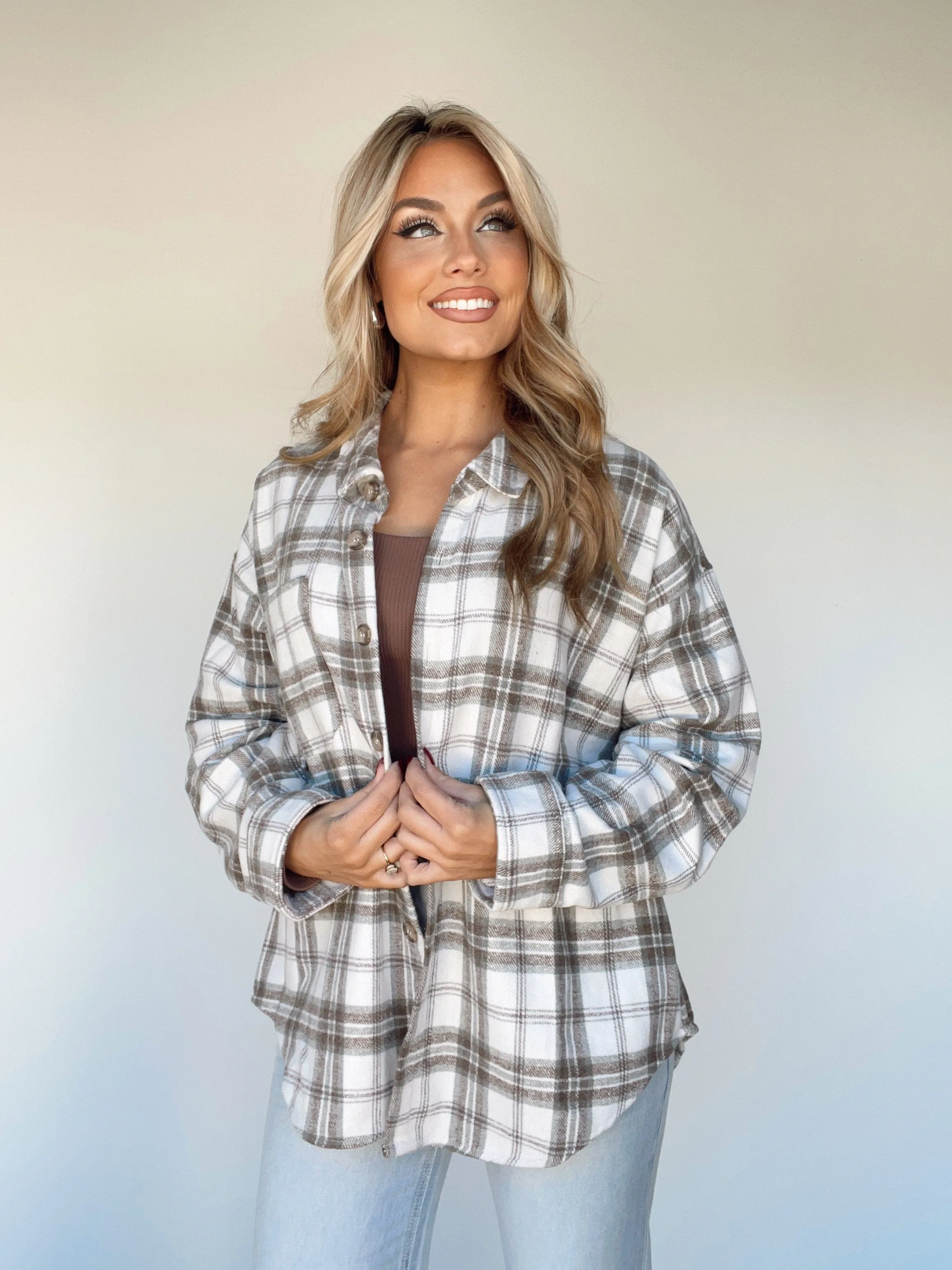 Backroads Bonfire Plaid Top