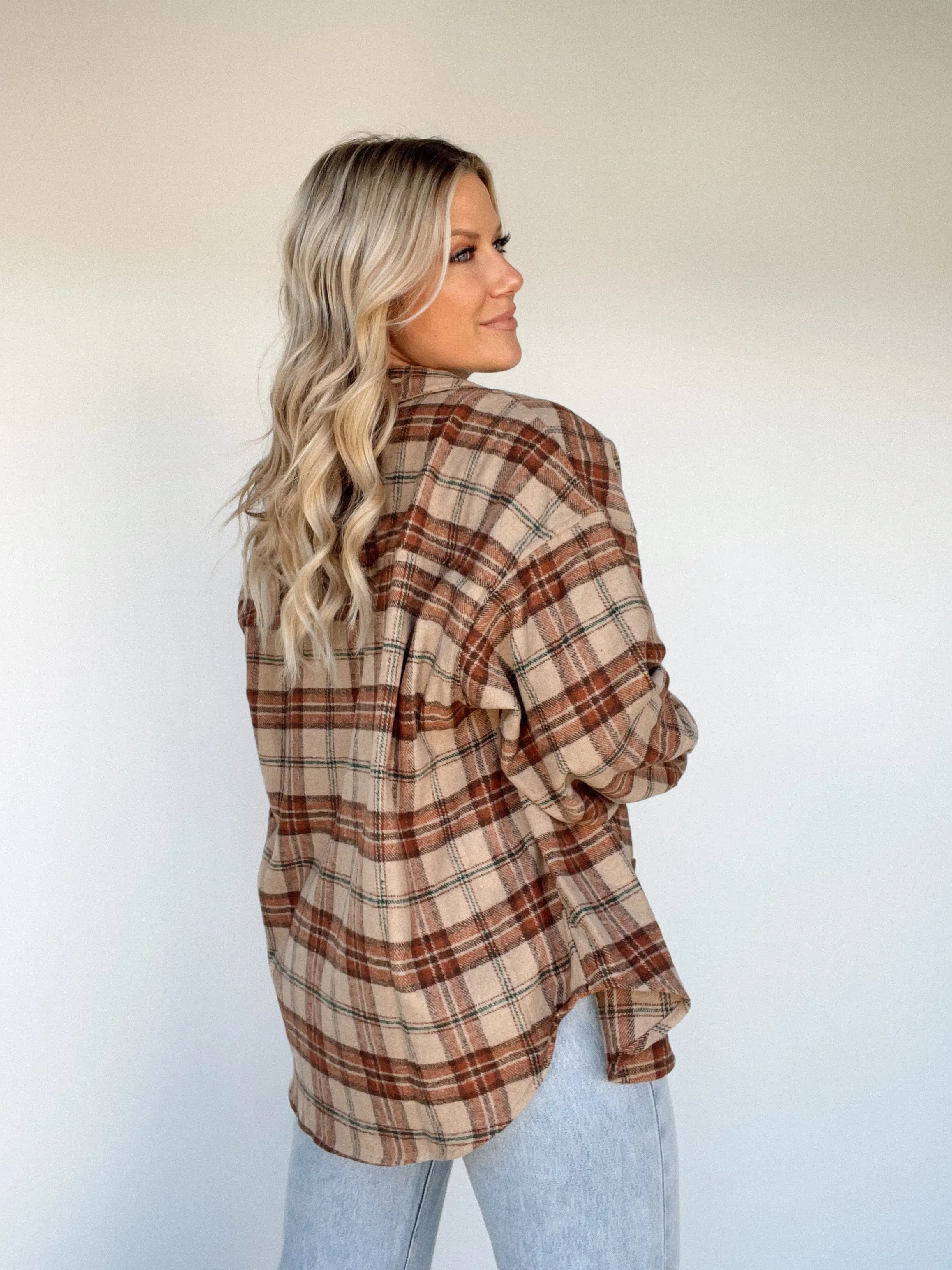 Backroads Bonfire Plaid Top