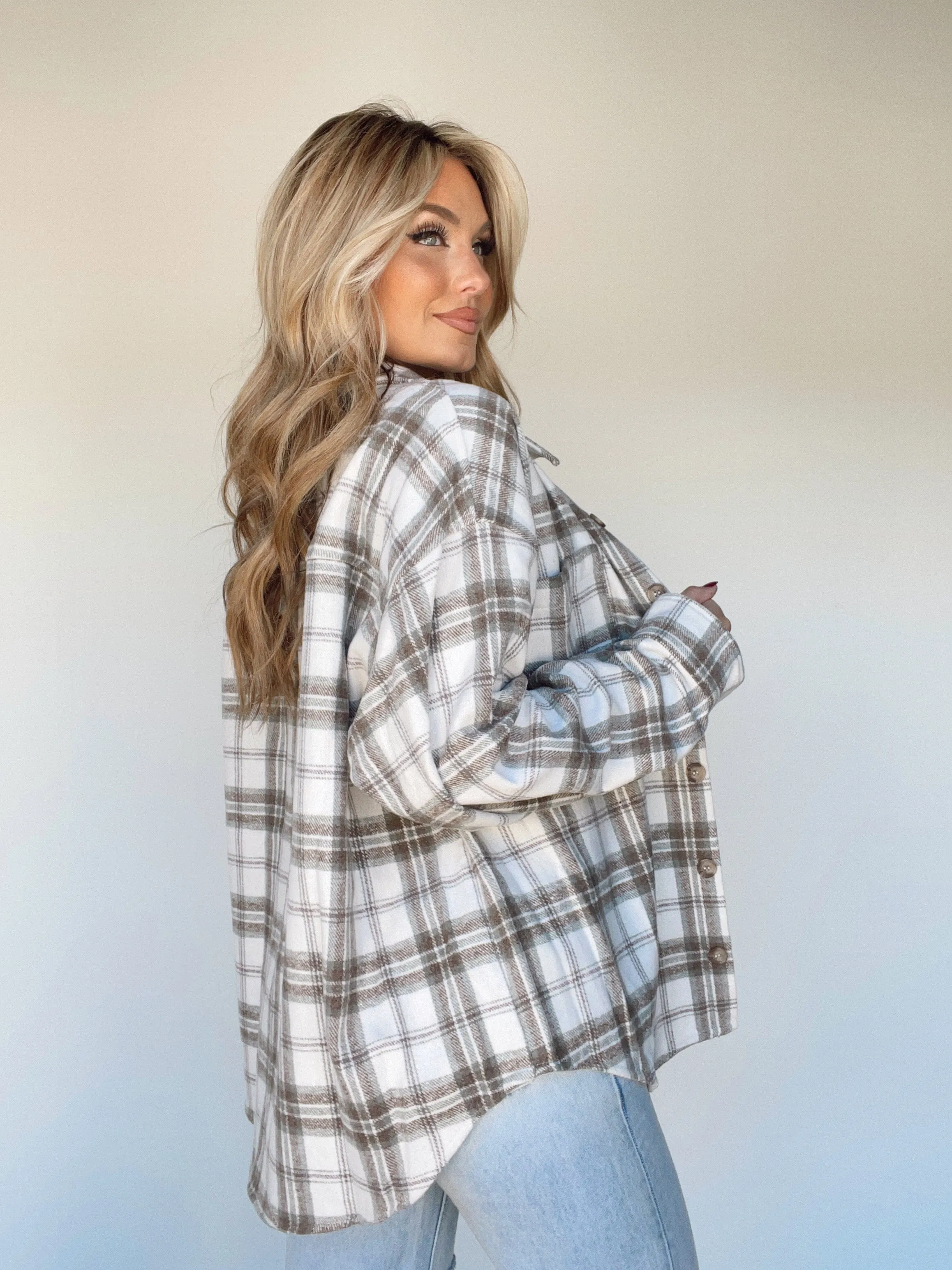 Backroads Bonfire Plaid Top