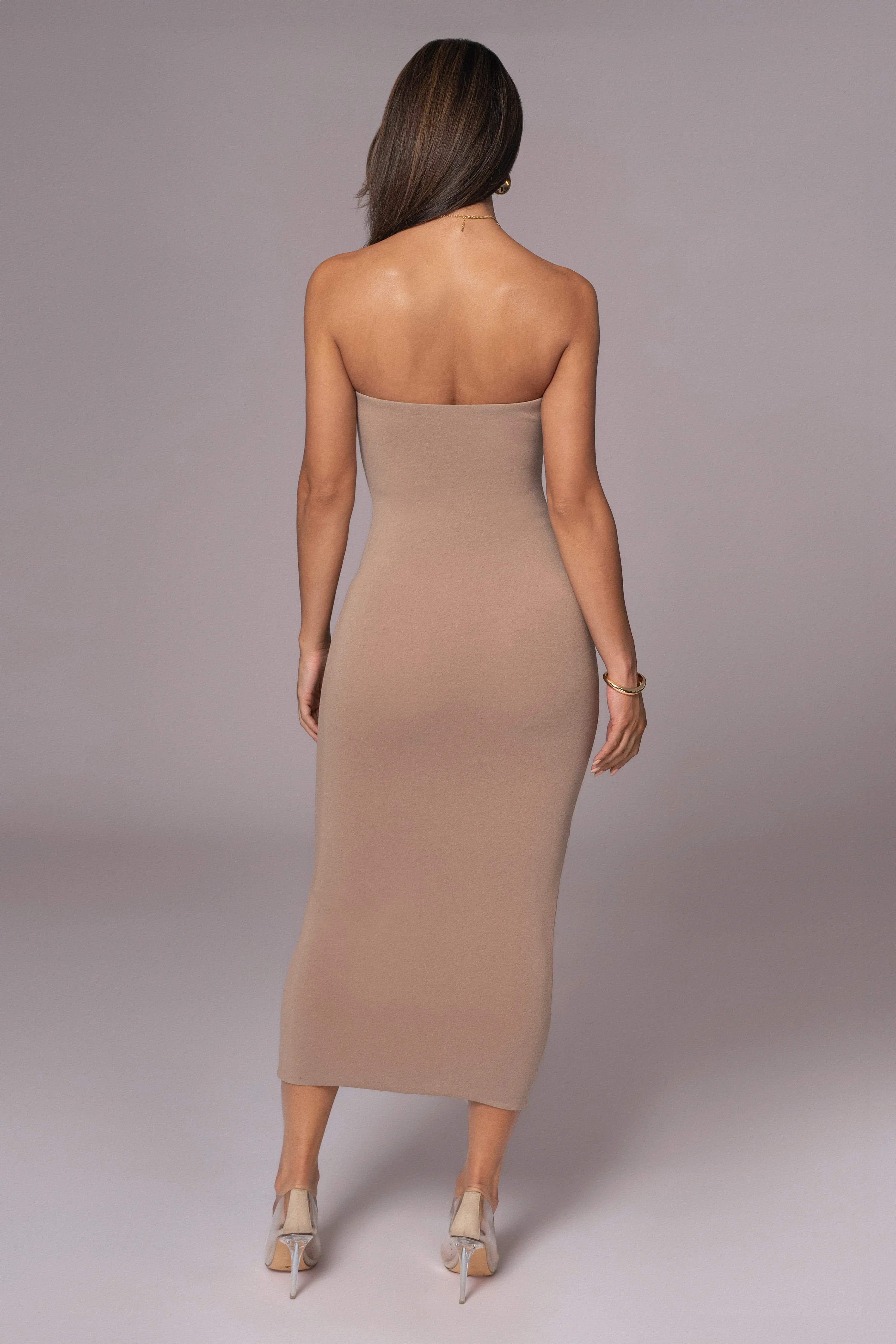 Beige/Ivory Shelley Reversible Maxi Dress