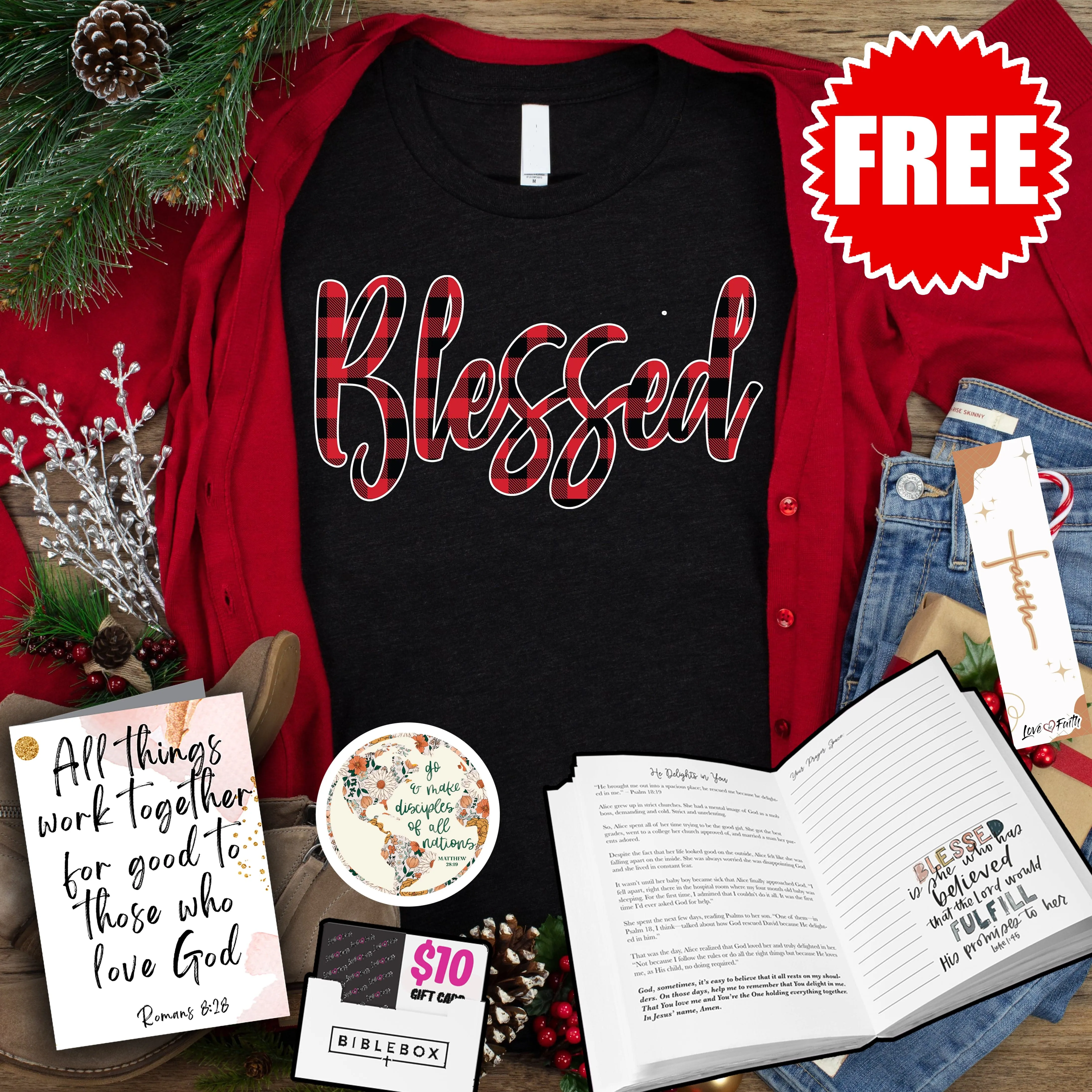 BibleBox - Blessed Plaid Tee