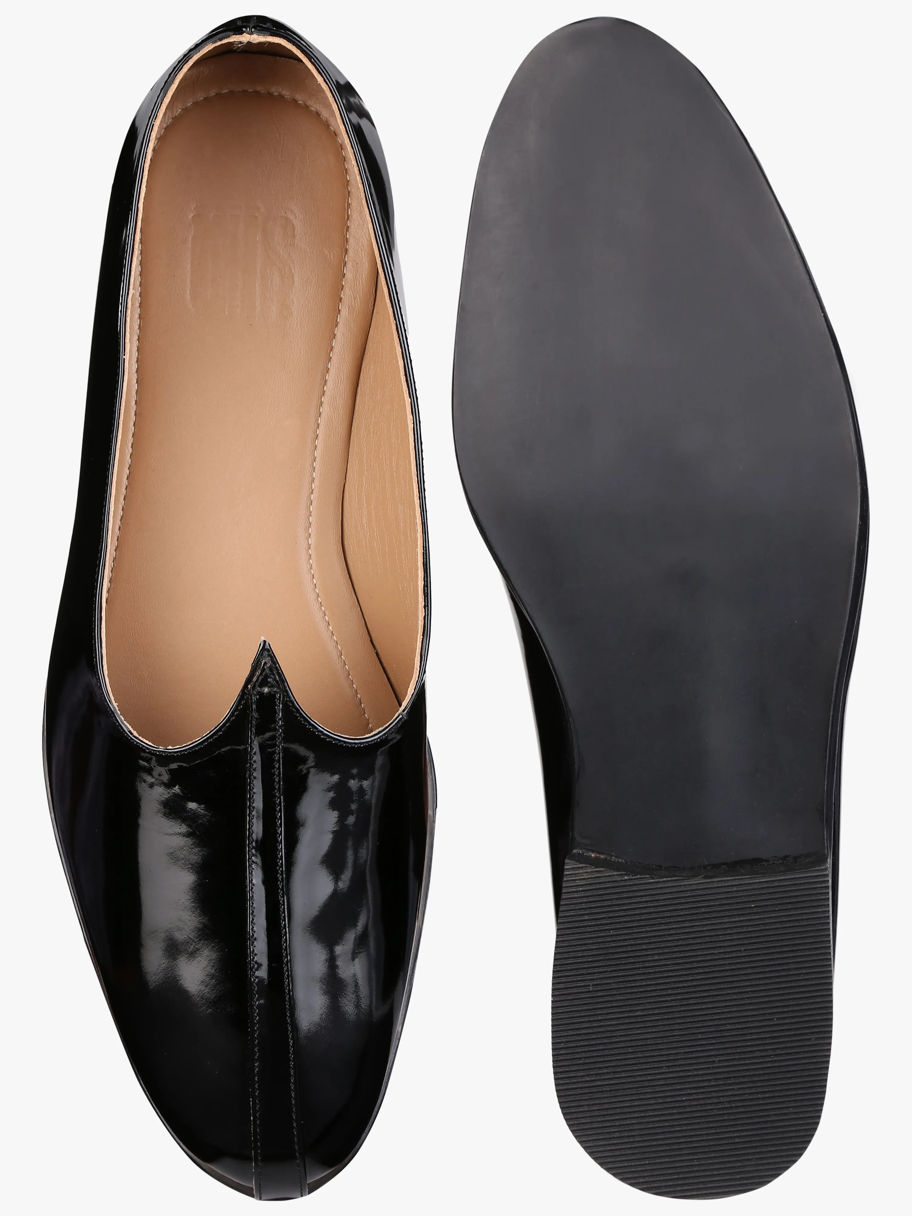 Black Patent Leather Mojris For Men