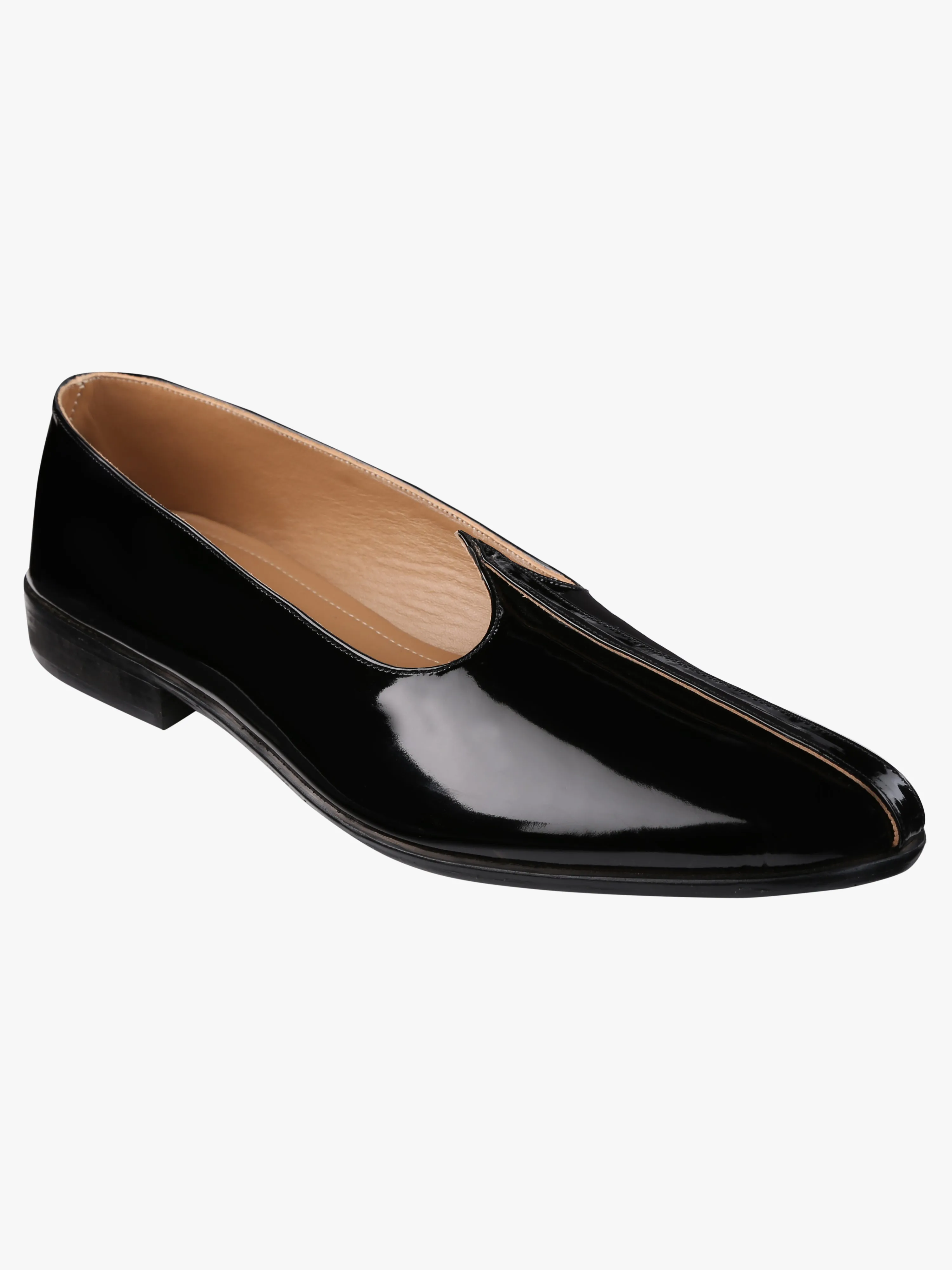 Black Patent Leather Mojris For Men