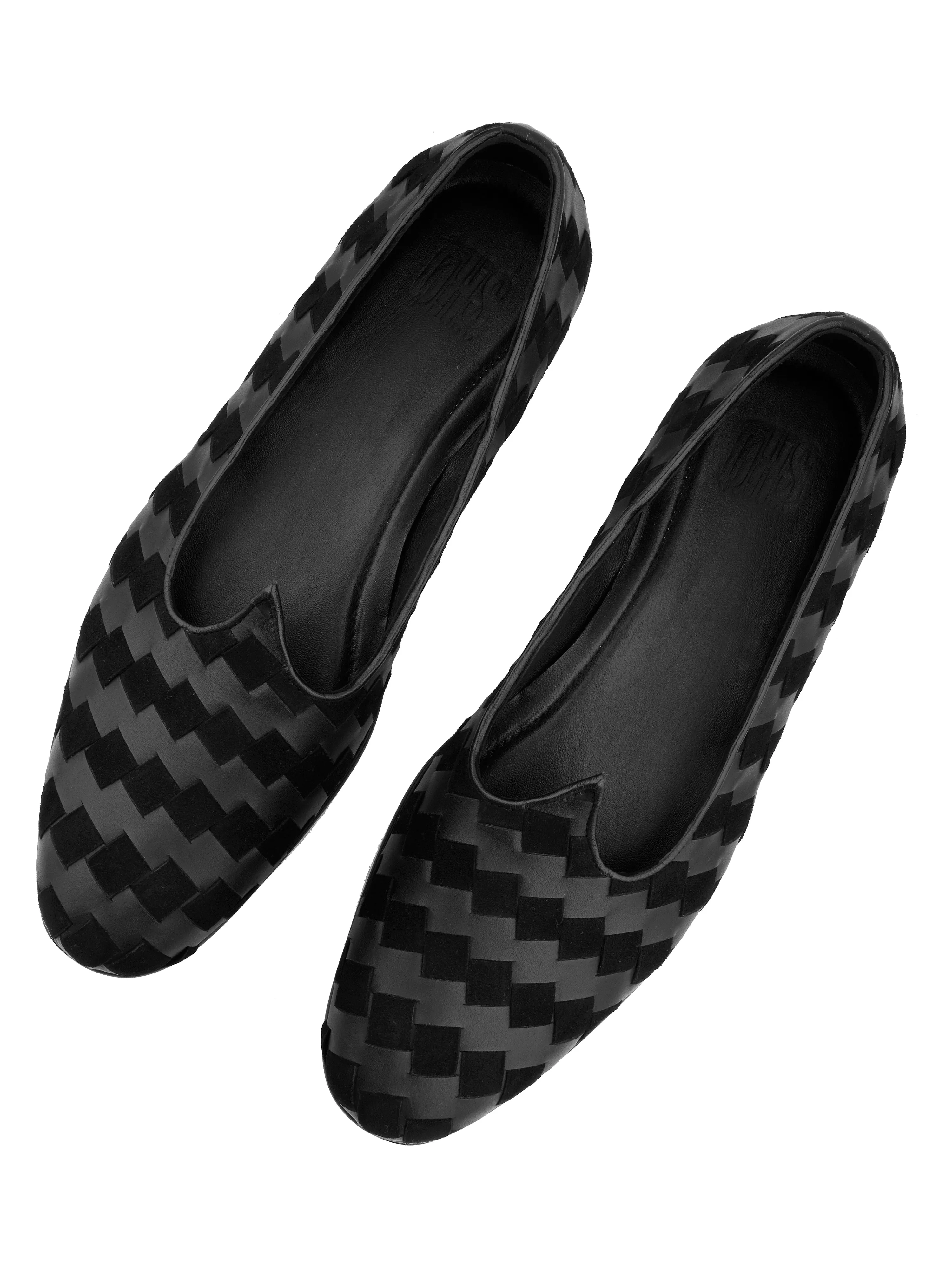 Black Weave Mojris For Men