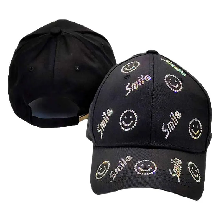 Bling Smile Message Smile Face Patterned Baseball Cap