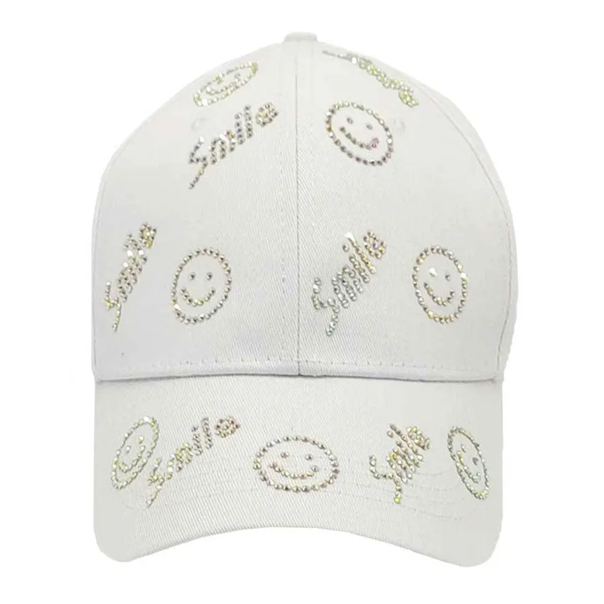 Bling Smile Message Smile Face Patterned Baseball Cap