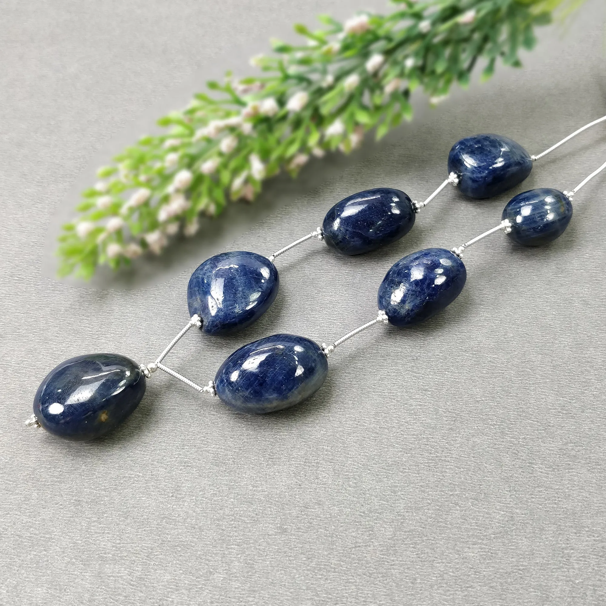 BLUE SAPPHIRE Gemstone Cabochon Loose Beads: 431.05cts Natural Untreated Sapphire Plain Oval Shape Beads 18.5*15mm - 25*20mm