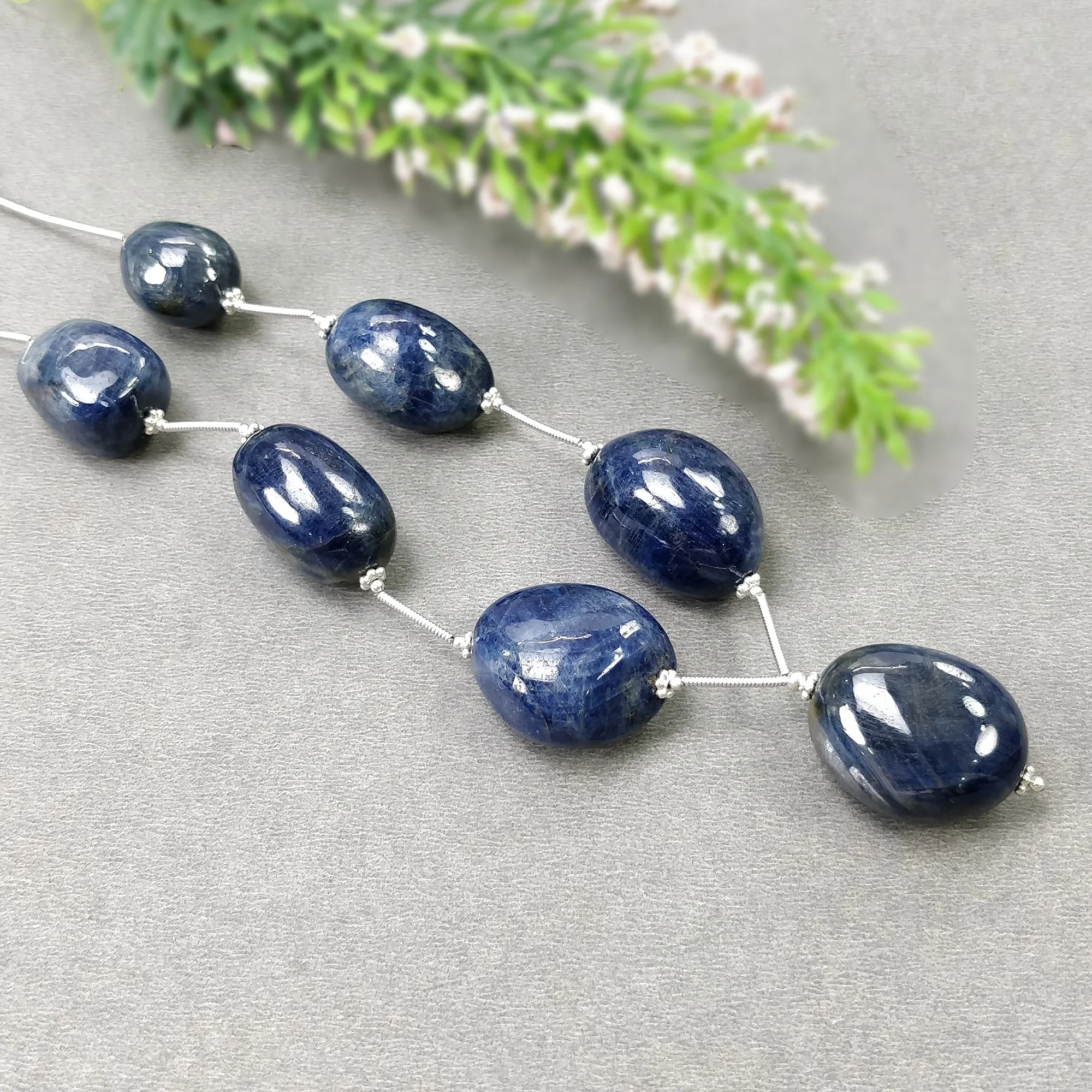 BLUE SAPPHIRE Gemstone Cabochon Loose Beads: 431.05cts Natural Untreated Sapphire Plain Oval Shape Beads 18.5*15mm - 25*20mm