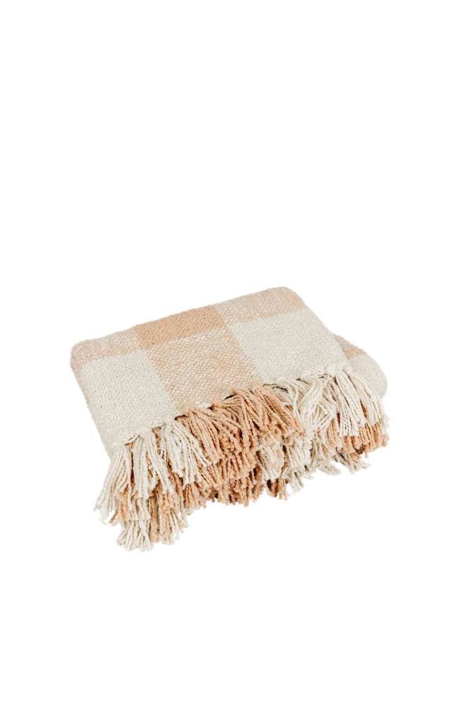 Blush Plaid Throw