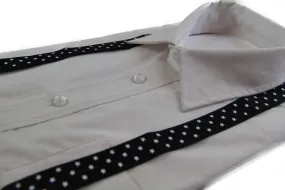 Boys Adjustable Black With White Stars Patterned Suspenders