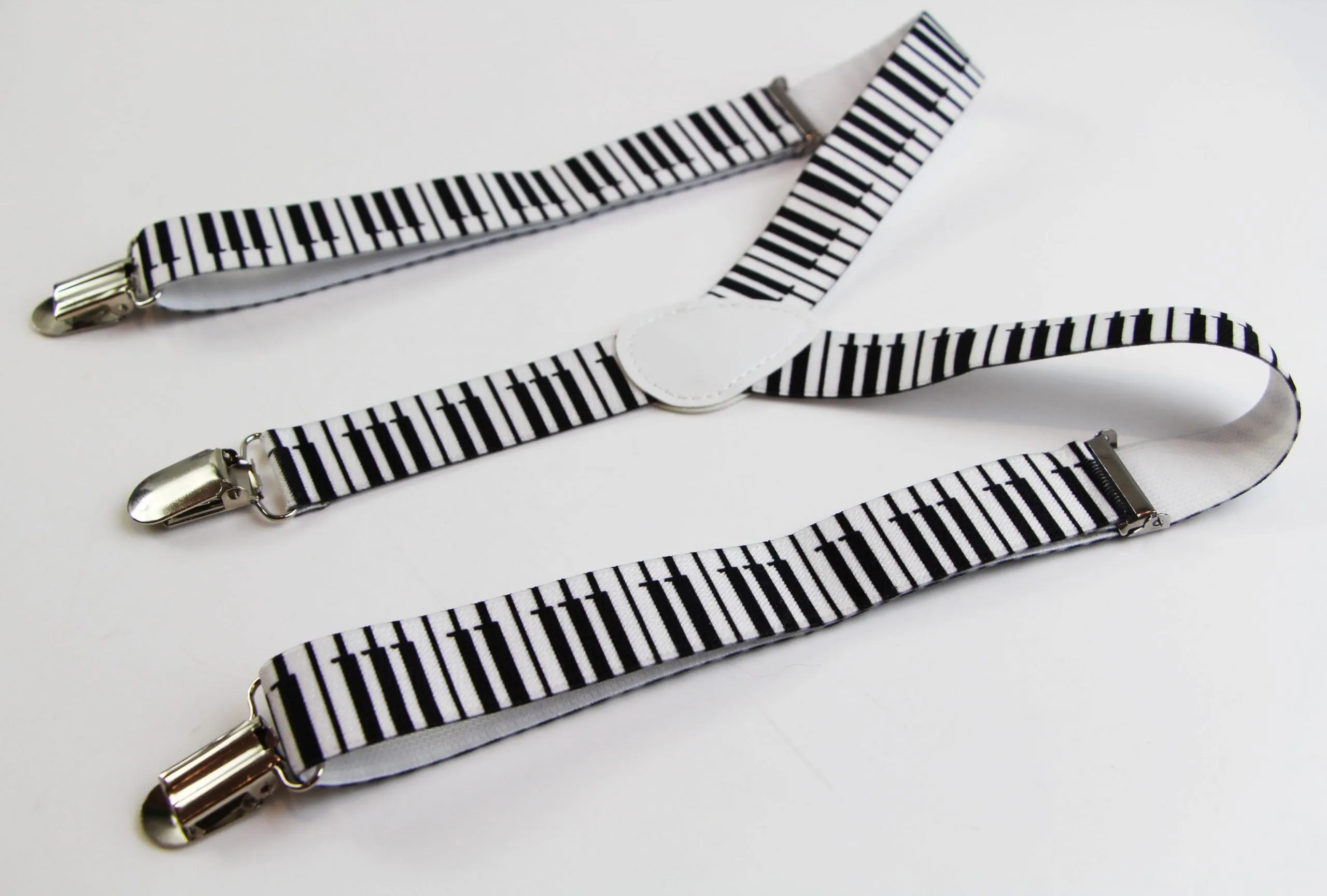 Boys Adjustable Piano Keys Patterned Suspenders