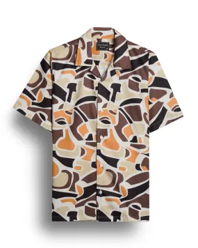 Brown Abstract Printed Shirt