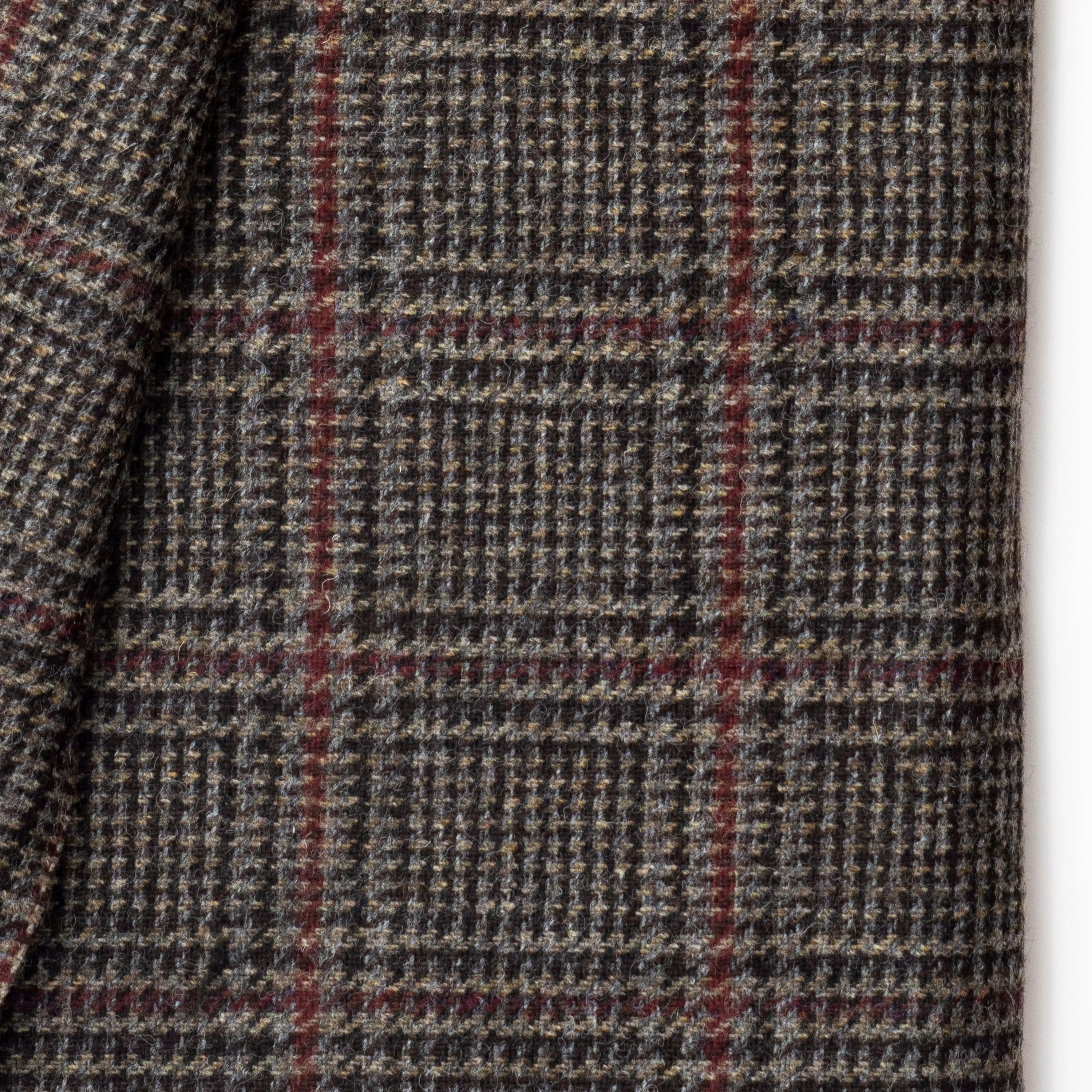 Brown/Red/Grey Plaid Tweed Jacketing