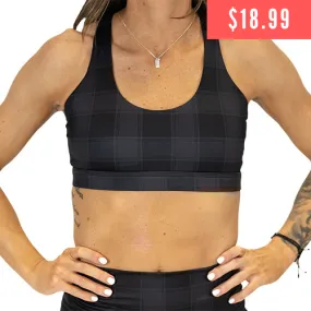 Butterfly Back Bra | Plaid | Black