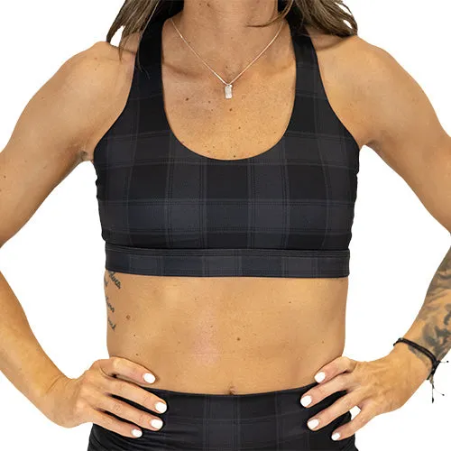 Butterfly Back Bra | Plaid | Black