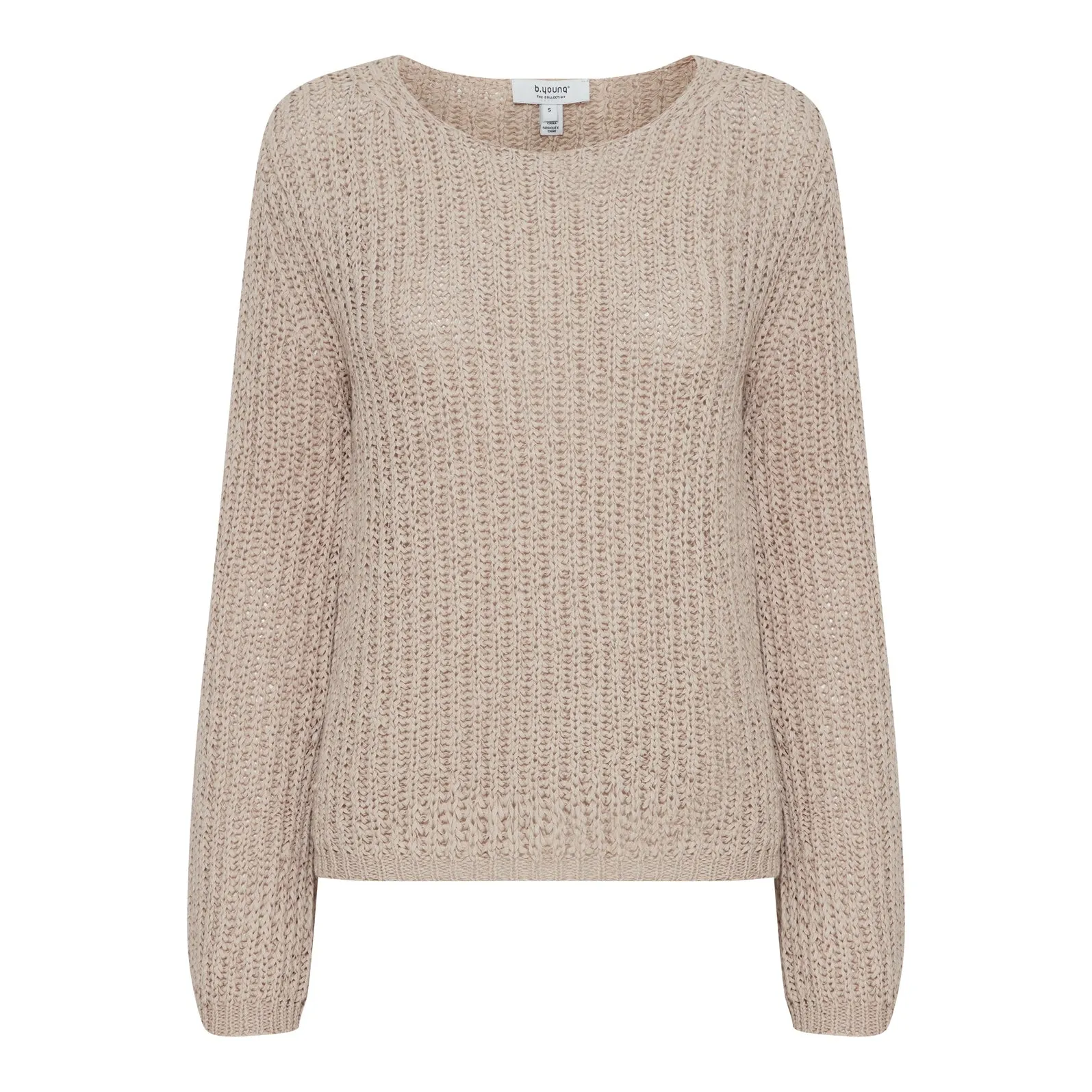 b.young Loose Knit Mara Long Sleeve Top