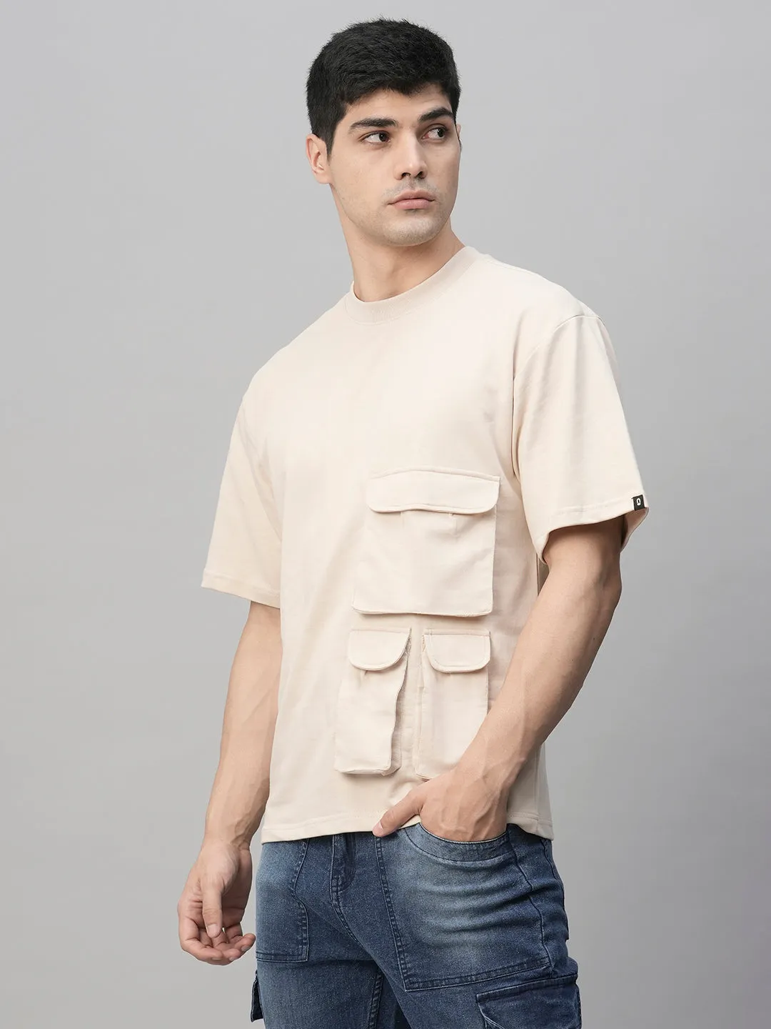 Cargo T-Shirt For Men - Beige