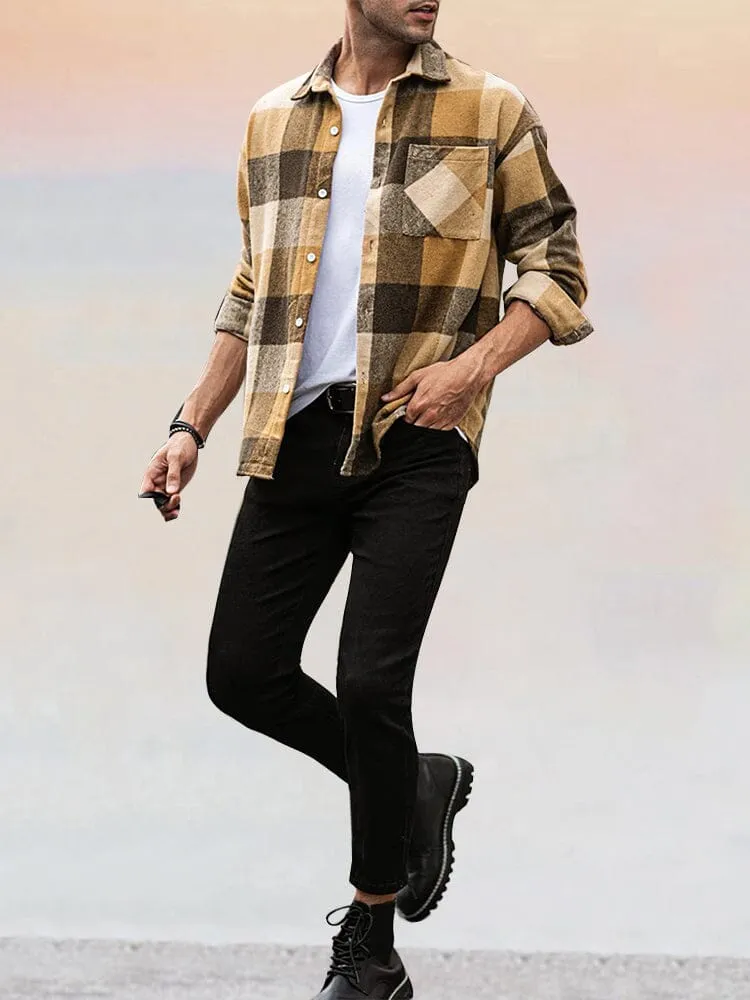 Casual 100% Cotton Flannel Plaid Shirt