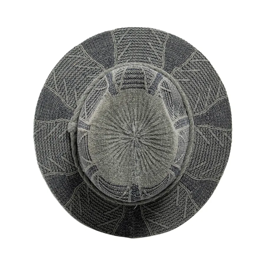 Chenille Patterned Fedora in Denim