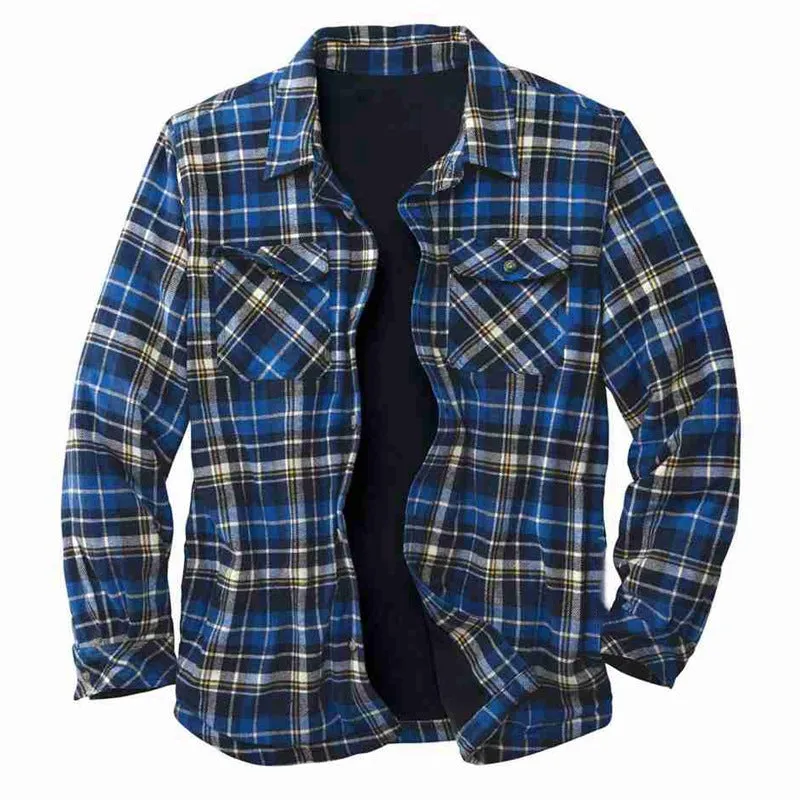 Classic Plaid Long Sleeved Loose Plush Shirt