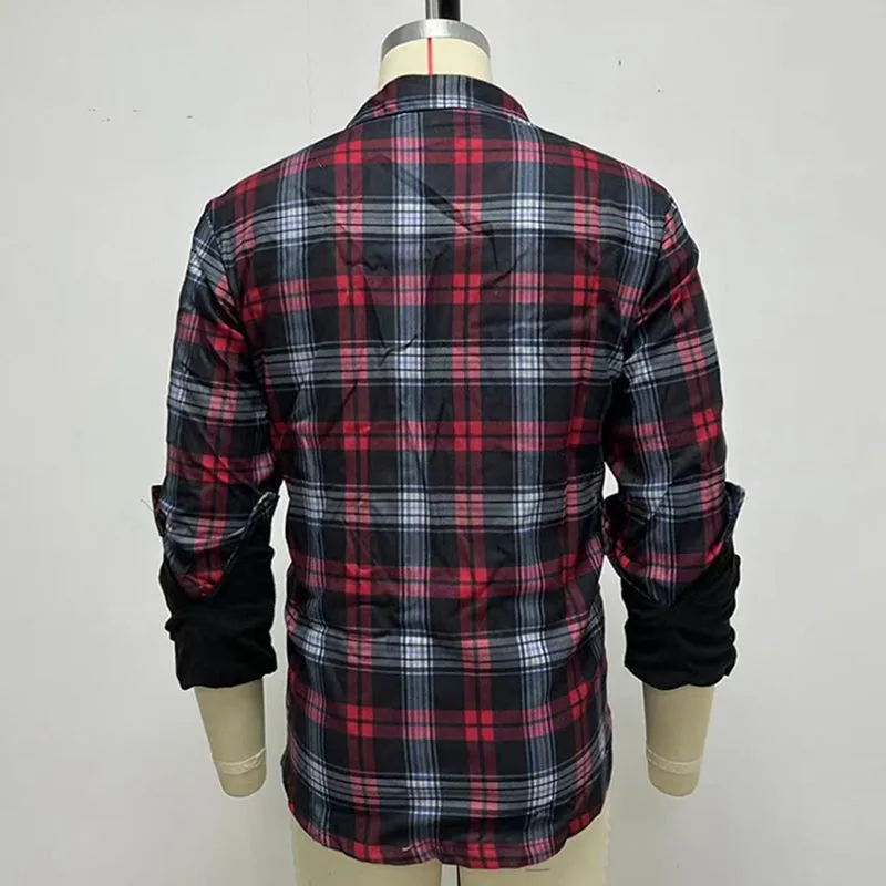 Classic Plaid Long Sleeved Loose Plush Shirt