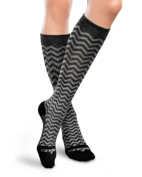 Core-Spun by Therafirm Patterned Trendsetter Socks for Men & Women 10-15mmHg