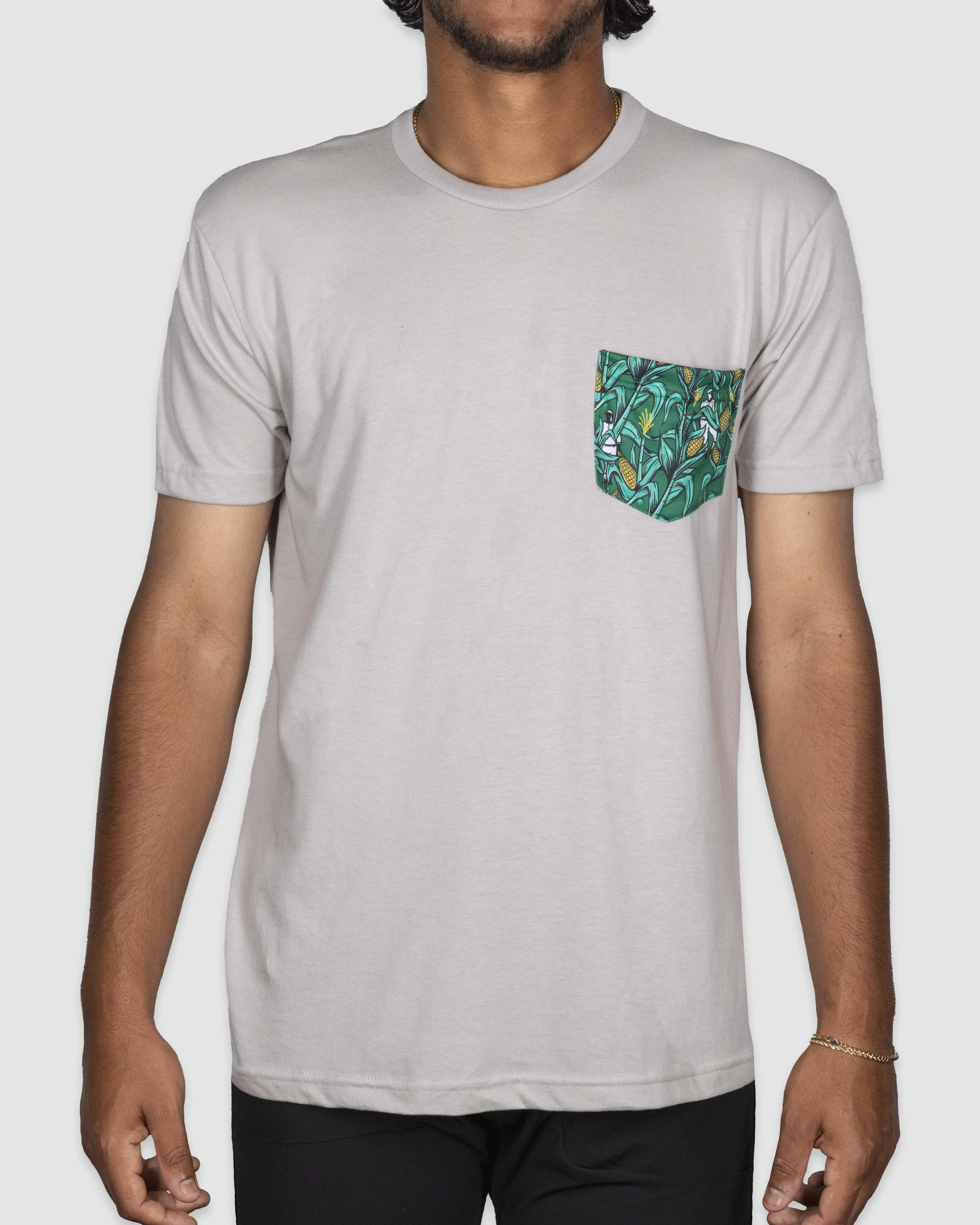 Corn Field Patterned Pocket Tee