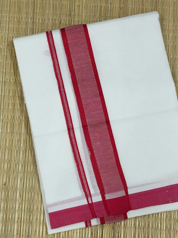 Cotton double white dhothi for men