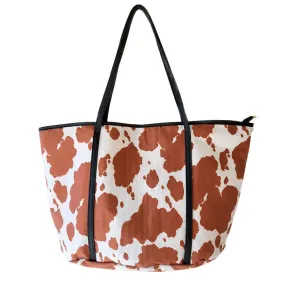 Cow Patterned Faux Leather Shoulder Bag