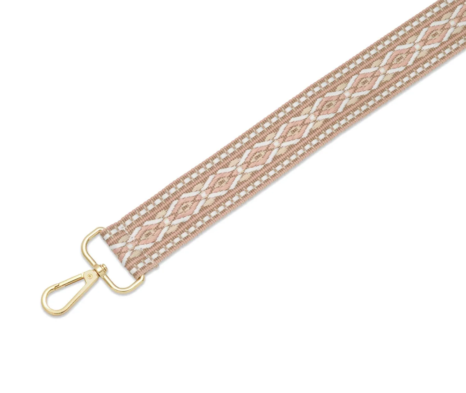 Crossbody Strap - Patterned Strap in Blush Pink (Gold Hardware)