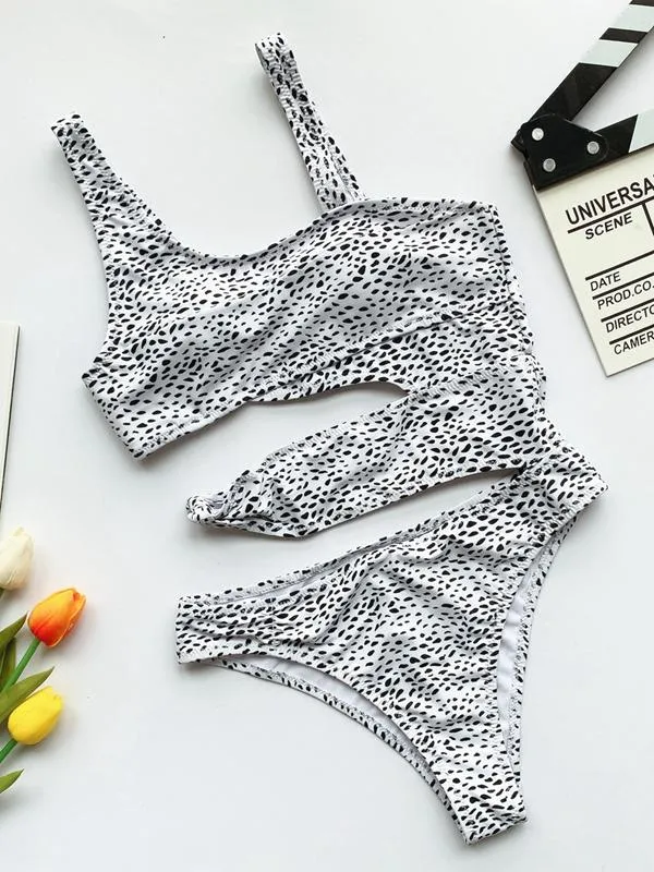 Cutout Dye Printed Swimwear