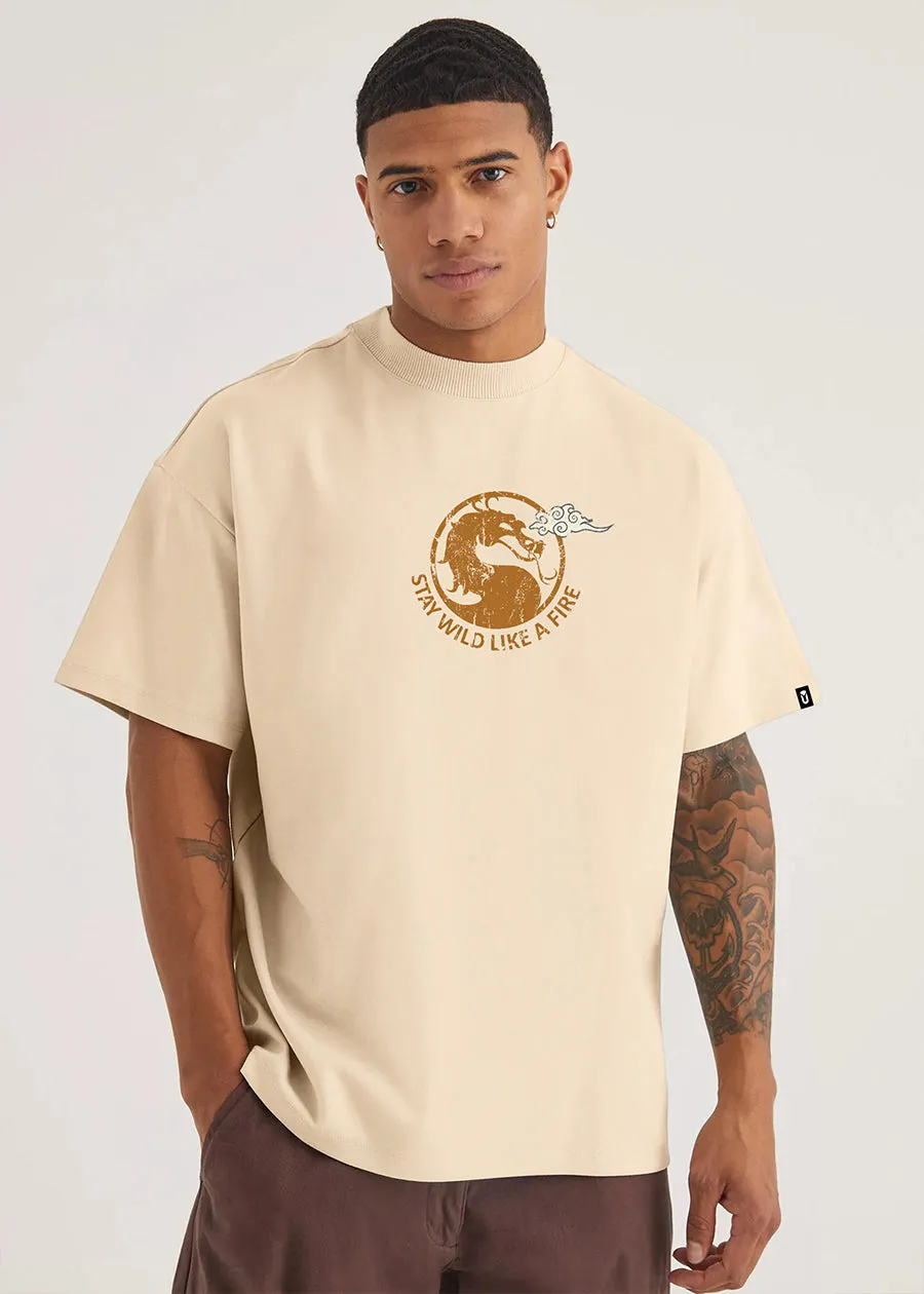 Dragonite Men Oversized Printed T-Shirt