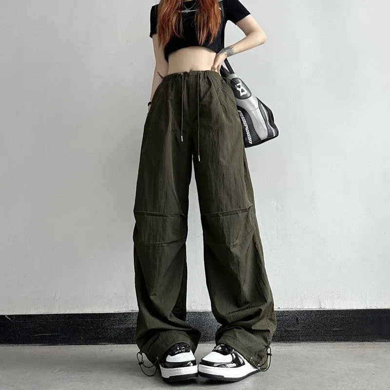 Drawstring Loose Pleated Pants