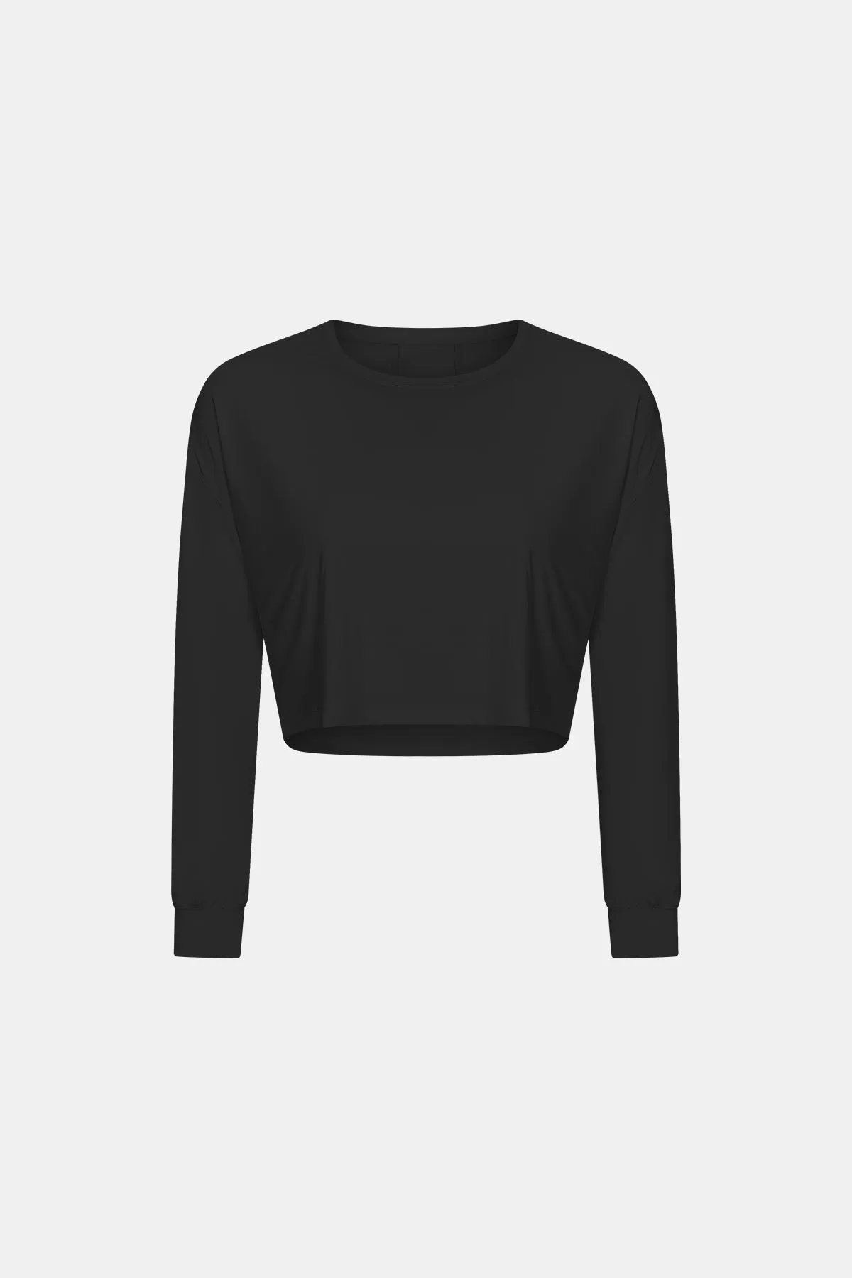 Embossed Loose Fit Long Sleeve Sports T-Shirt