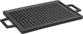 ENAMELED CAST IRON REVERSIBLE GRILL & GRIDDLE PLATE W/ HANDLES - 22 x 30 CM  -8.7 x 12.6