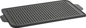 ENAMELED CAST IRON REVERSIBLE GRILL & GRIDDLE PLATE  W/ HANDLES - 26 x 47 CM / 10.2 x 18.5