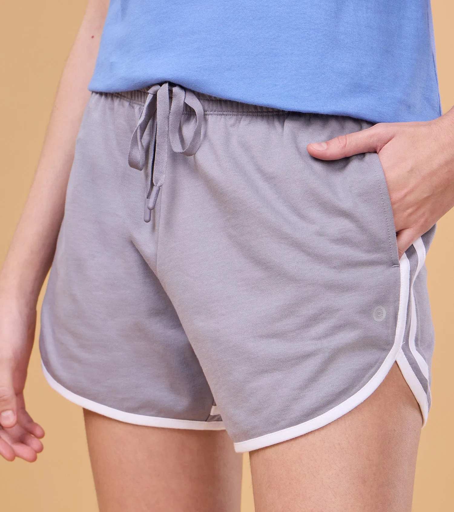 Enamor E702 Boxer Shorts - Cotton Terry Shorts with Contrast Binding for Stylish Comfort