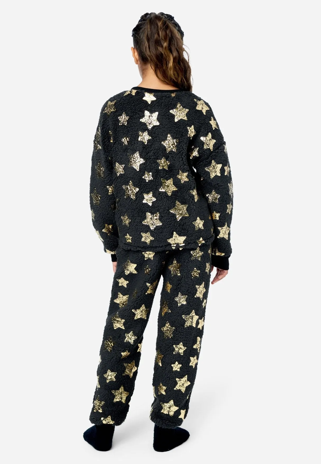 Faux Sherpa Patterned Pajama Set