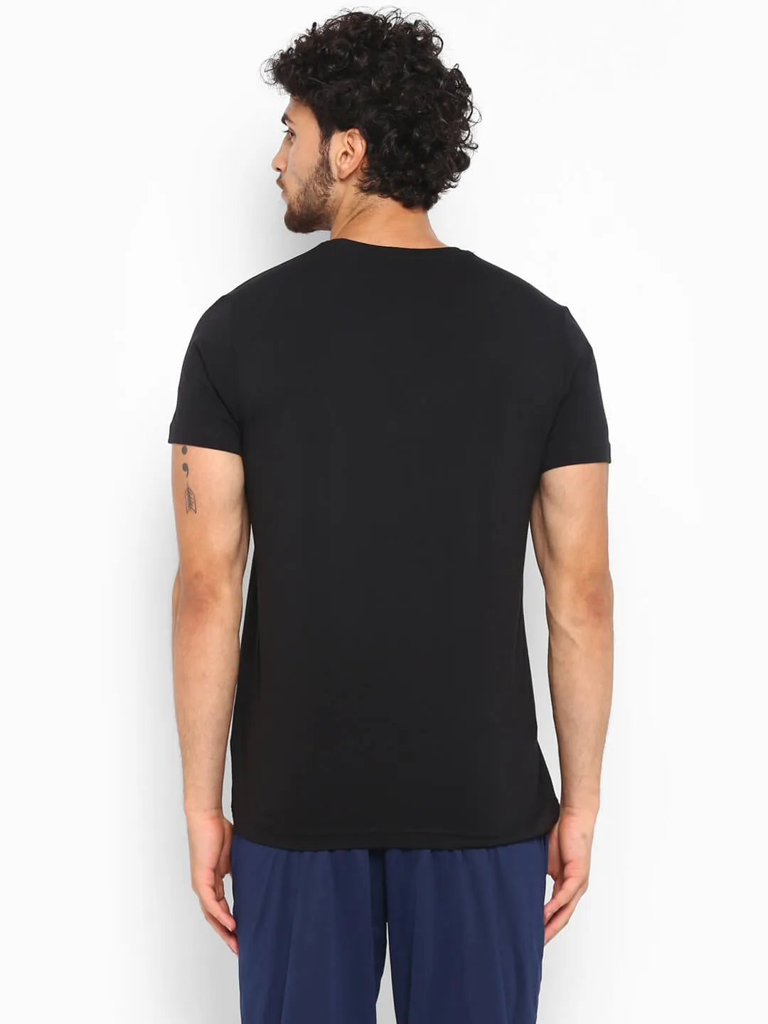 Flavio Men Cotton Black T-Shirt