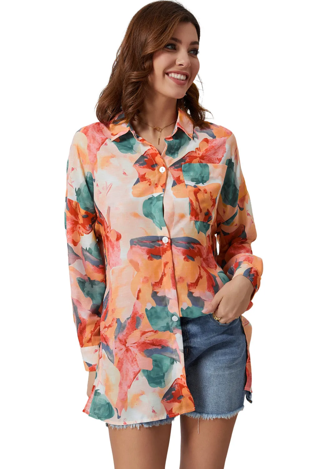 Floral Print Loose Shirt